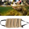 Multifunction Portable Canvas Tool Roll Up Bag Outdoor Fishing Garden Storage PouchKhaki