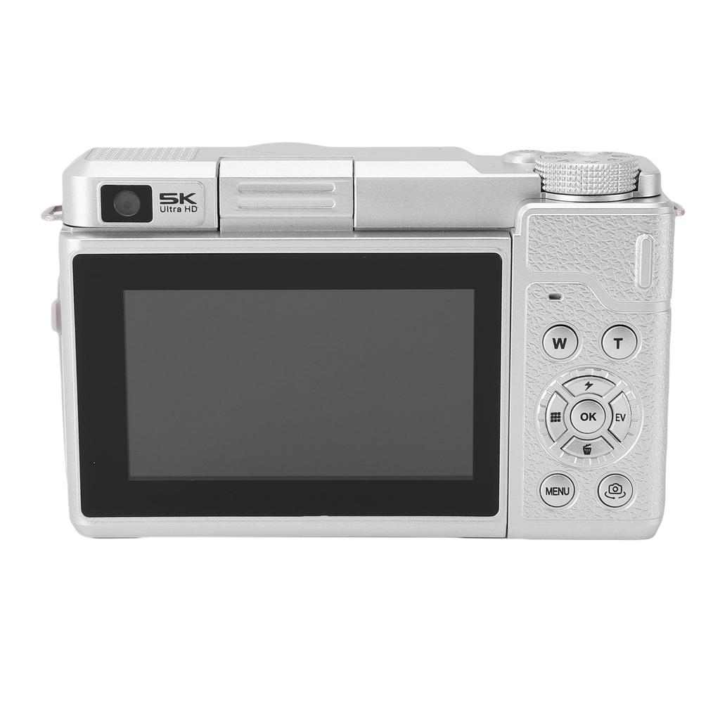 Digital Camera 5K 80MP HD Dual Lens Flip Screen 18X Digital Zoom Autofocus WiFi Video Camera for Travel Photography Pink