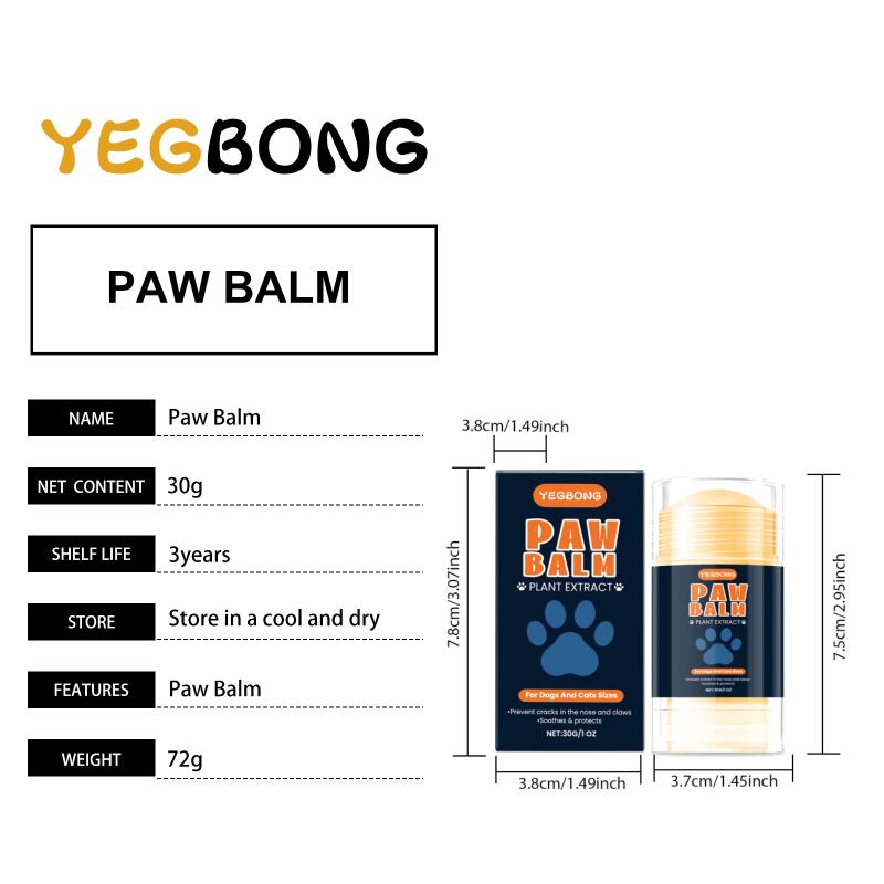 Pet Paw Moisturize Stick Dog Cat Dry Cracked Pads Softening Balm Hypoallergenic Safe Licking Winter Protection Daily Care