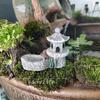 Mini Retro Pond Tower Resin Craft Fairy Garden Decor Figurines Toys DIY Miniatures Terrarium Micro Landscape Home Ornaments
