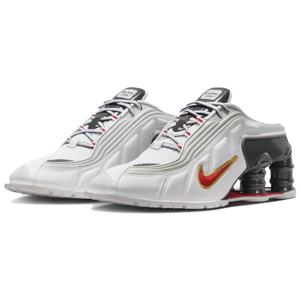 Nike Shox MR4 Mule Martine Rose Metallic Platinum Varsity Red Women's IM5420-100