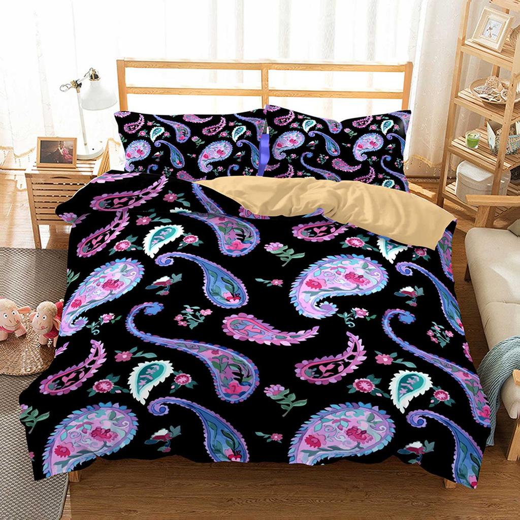 Bohemian Style Bedding Set Duvet Cover With Pillowcase King Size Comfortable Dedding A Bedroom Suitable For Placing A Large Bed