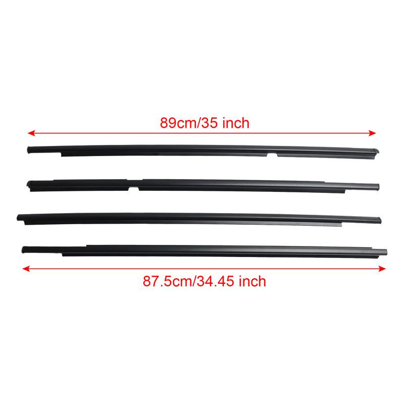 Artudatech 4pcs Outer Door Glass Weatherstrip Moulding For Toyota Yaris Vitz 2005 2006 2007 2008 2009 2010