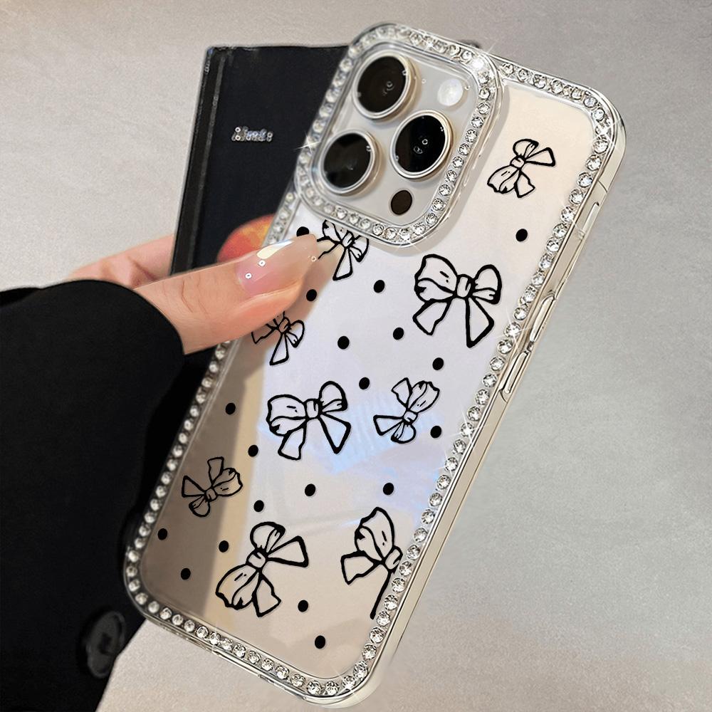 Bracelet Chain Phone Case For iPhone 17 16 15 13 14 for 17Air 17 12 14 16 Pro 17 14 16 Pro Max Sparking Diamond Cute Pattern Hard Cover With Lanyard