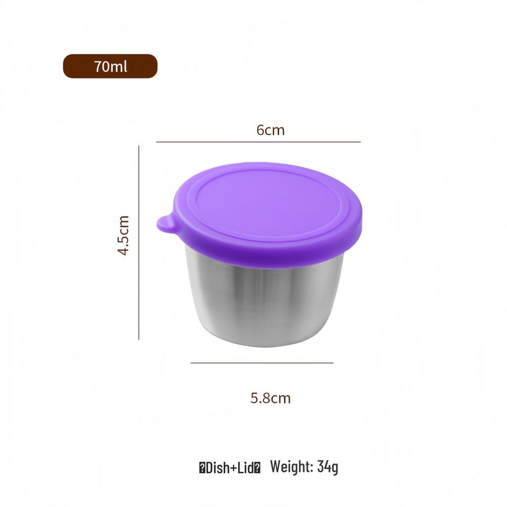 Portable Stainless Steel Sauce Cup with Leak-Proof Silicone Lid - Ideal for Outdoor Salads