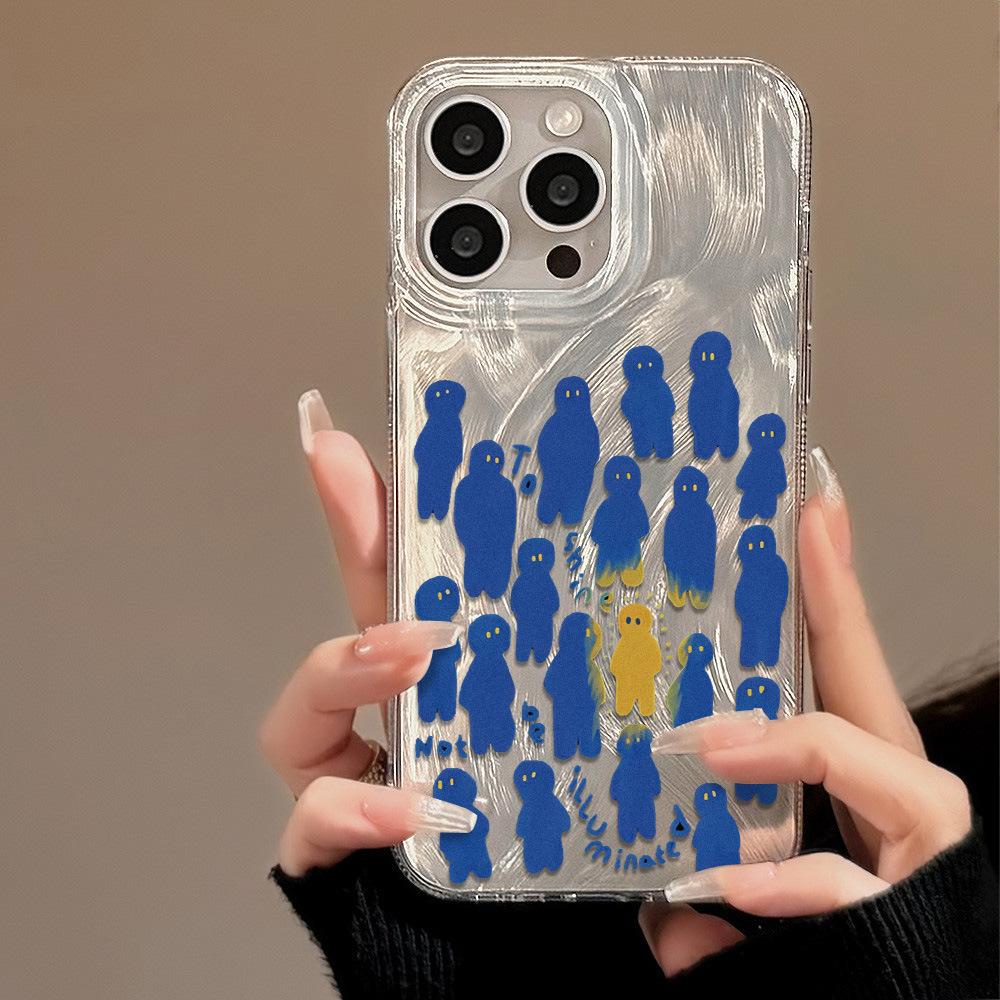 Applicable to iPhone17promax to illuminate others Feather yarn laser mobile phone case 14/15 large hole 13 hair factory apple 17