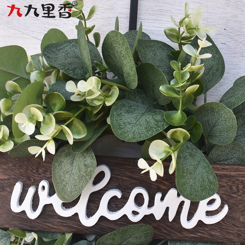 Artificial Eucalyptus Wreath Door Decor Wedding Party Home Decoration 30cm Green Foliage Garland