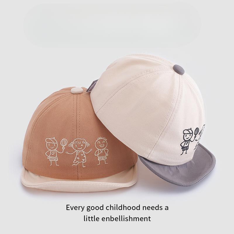 Czapka dla niemowlaka Wiosna i Jesień Cienka Wersja Koreańska Czapka z blokami kolorów Chłopiec i Dziewczynka Ochrona przed słońcem dla niemowlaka Mała Miesięczna Czapka Baseballowa