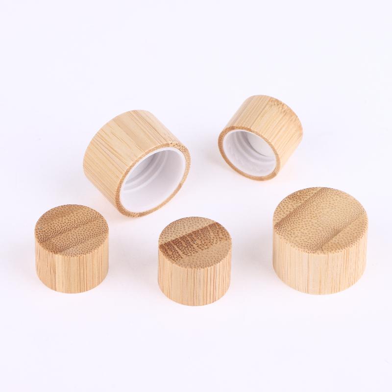 1/5 Pcs Eco-Friendly Screw Bamboo Bottle Caps With Reducer Replace Empty Bottle Caps With Drop Plug Real Bamboo Cover Screw Cap