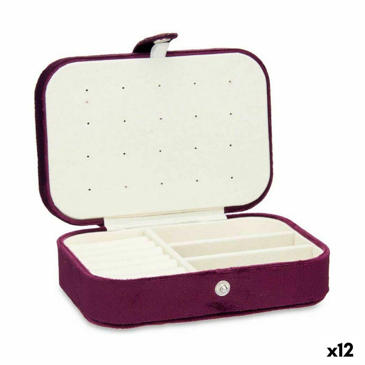 

Burgundy Velvet Jewelry Box (16.2 x 6 x 11.5 cm) (12 Units) TU прозрачный