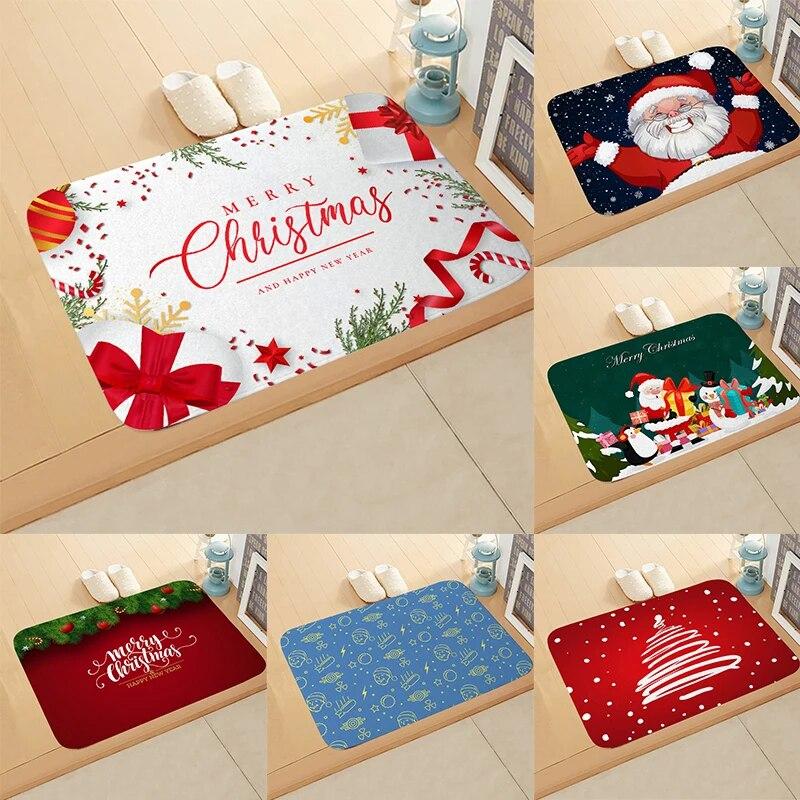 

Рождество Новый год украшение дома дверной коврик спальня прикроватный коврик ванная комната кухня нескользящий ковер