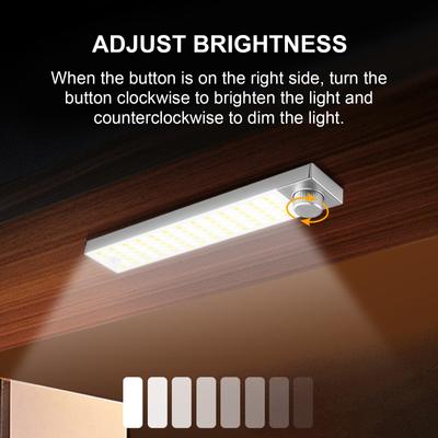 LED Schrank Sensor Lampe Schrank Licht 3 Farbe Einstellbar mit Drehschalter USB Aufladbare