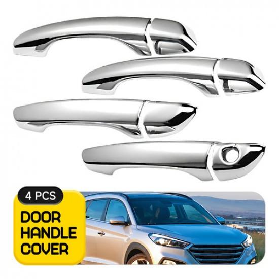 

Chrome For 2016- Hyundai Tucson Front Rear Door Handle Covers W/O Smartkey V