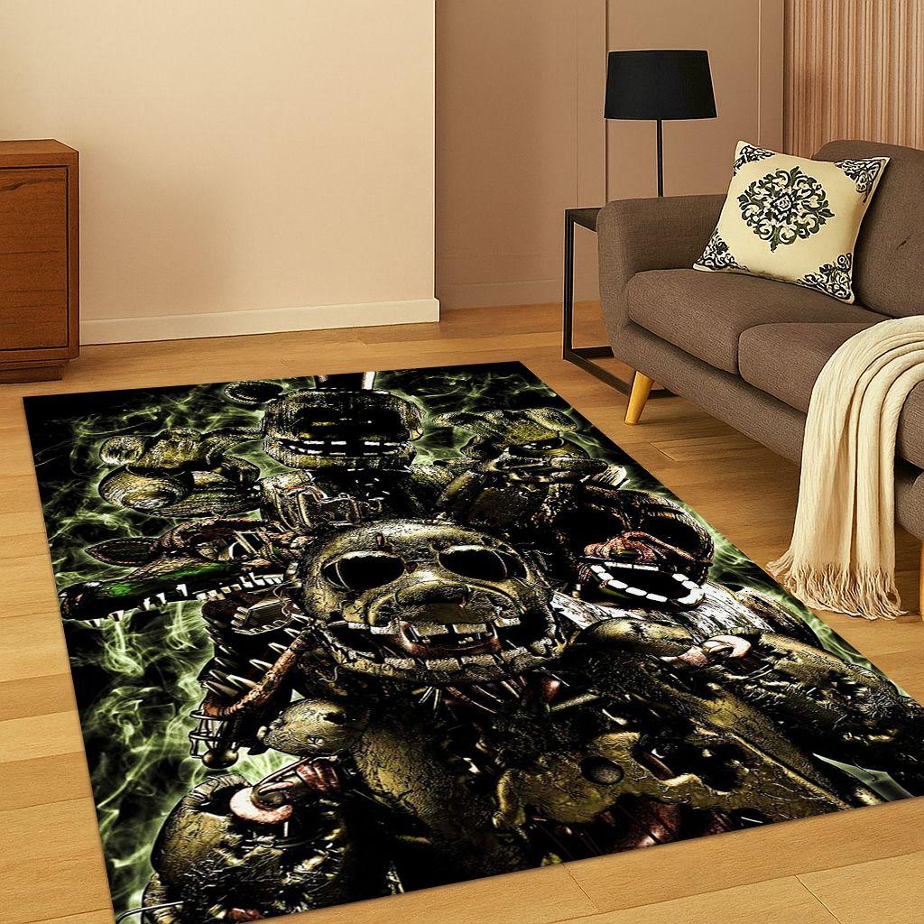 Tappeto Cartoon 3D F-FNAF per Camera da Letto Soggiorno Divano Zerbino Decorazione Casa, Tappeto Area Giochi Bambini Antiscivolo Regalo di Natale