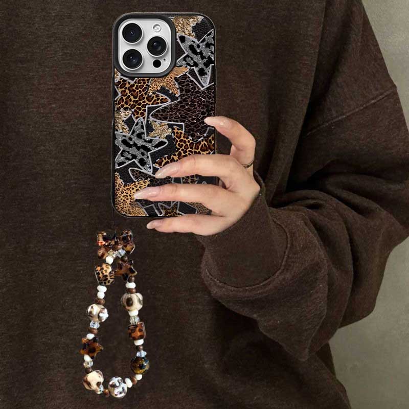 Leopard Print Star Chain Case For OPPO A3 A5 A6 PRO A5X A40 A18 A38 A60 A58 A78 A94 A74 F31 RENO 11F 12F 14 PRO 7 10 6 5 Lite 5F
