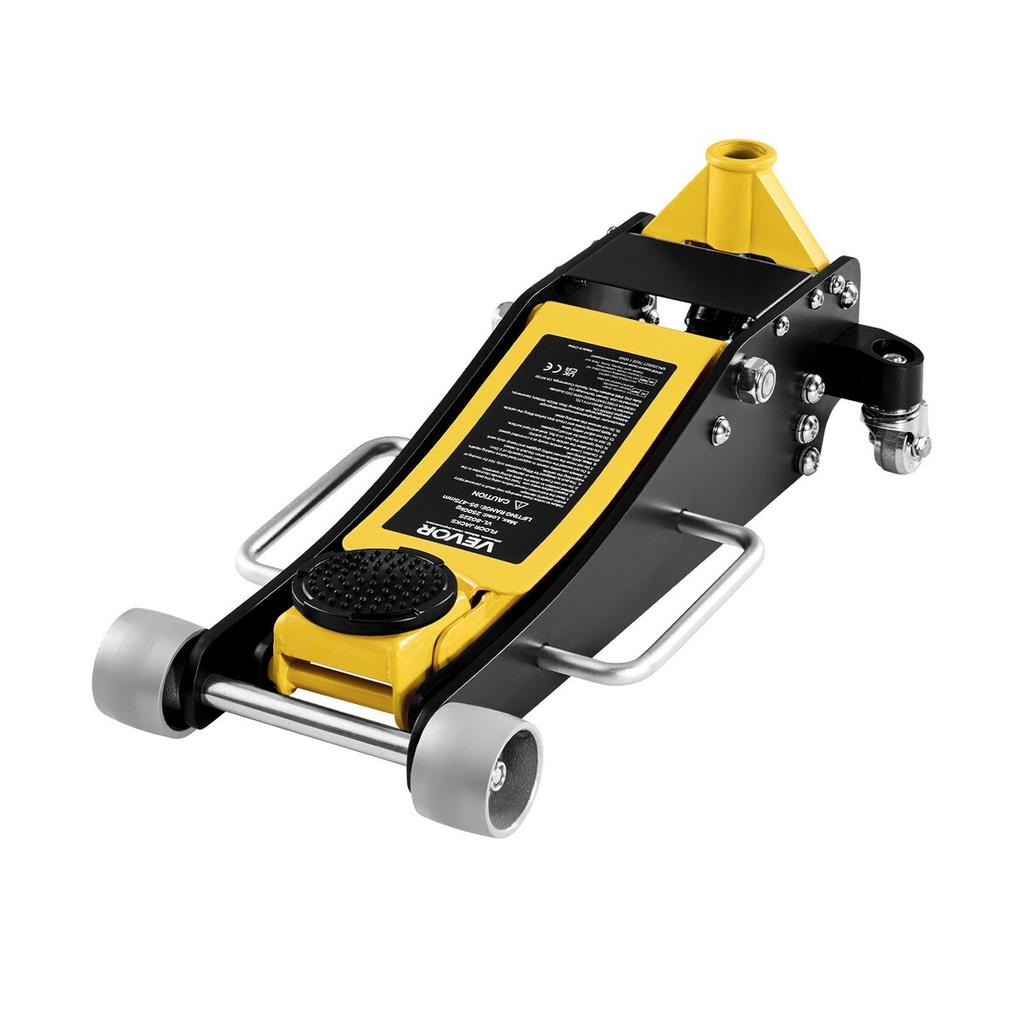 Low Profile Floor Jack, 2.5 Ton Capacity, Aluminum & Steel Racing Floor Jack with Dual Pistons Quick Lift Pump, Hydraulic Trolley Car Lift for Sedans