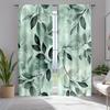 Tropical Green Leaf Pattern Printed Curtains Polyester Fabric Suitable Bedroom Living Room Made Of Machine Washable Decor