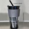 401ml-500ml High Beauty Wind Bamboo Glass Cup Summer Straw Large Capacity Women's Straw Cup