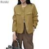 ZANZEA Women Autumn Casual Long Sleeve Thin Cardigan Outwear