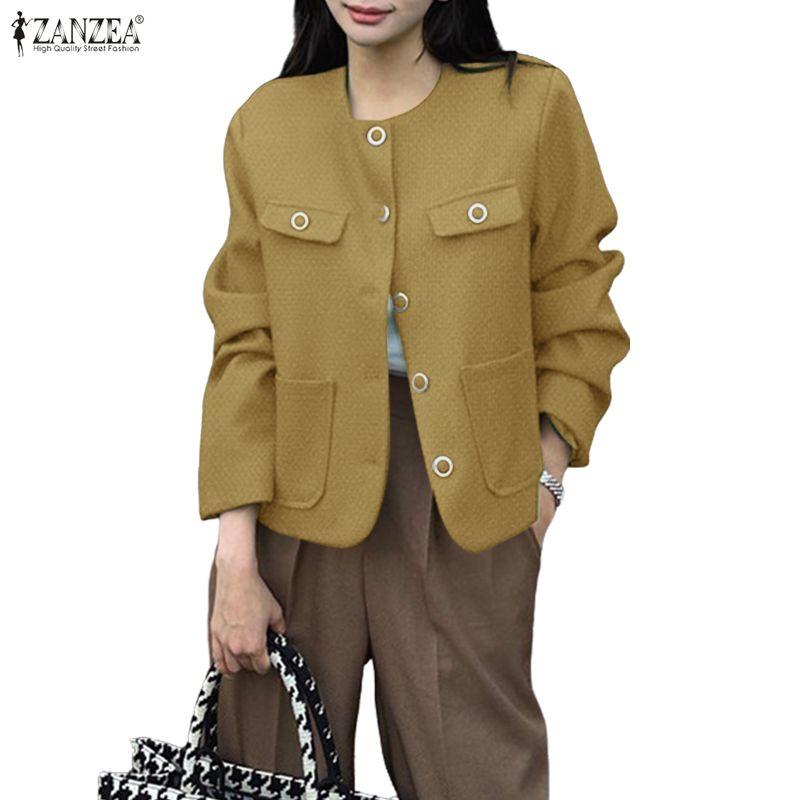 ZANZEA Women Autumn Casual Long Sleeve Thin Cardigan Outwear