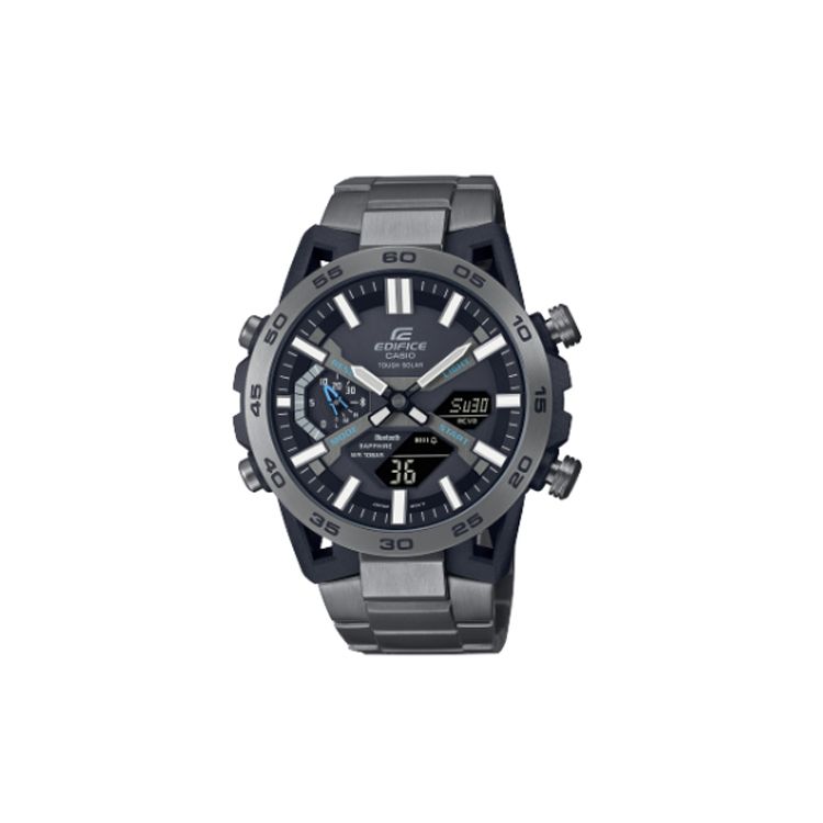 

Casio Edifice Series Business Casual Bluetooth Waterproof Quartz Movement Stainless Steel Strap Mens Watch Black Dial Men watches ECB-2000YDC-1A Silver Strap