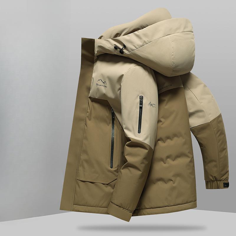 Autumn and Winter White Duck Down Hooded Thickened Outdoor Casual Warm Down Young and Middle-aged Jacket
