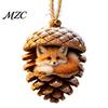 Durable Holiday Ornaments Forest Animal Acorn Ornaments, Cozy Woodland Christmas 2D Acrylic Realistic Hanging Decor Pine Cone Pendant for Xmas