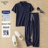 FAPAI Men's Linen Blend Summer Casual 2-Piece Set