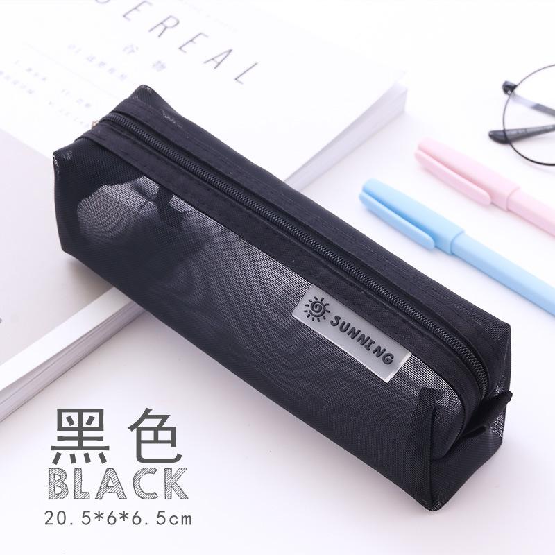 Transparent Mesh Pencil Bag Student Examination Dedicated Nylon Pen Case Unisex Large Capacity Pouch School Supplies Stationery
