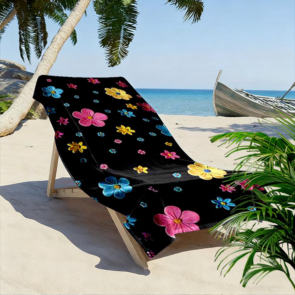 Colorful Floral Pattern Beach Towel Beach Towel Quick-drying for Travel Outdoor Sports Jogging Beach and Swimming