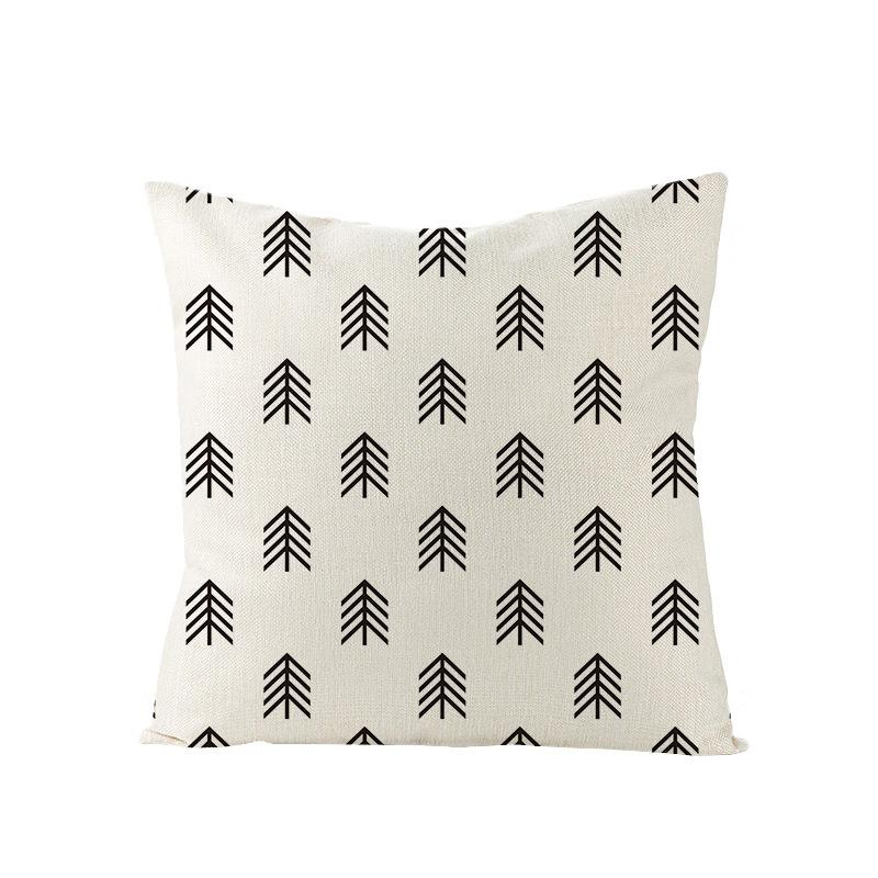Black and White Nordic Simple Geometric Linen Pillowcase Modern Style Pillowcase Car Cushion Home