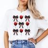 Halloween Dark Coquette T Shirt Whimsical Black Bows Red Balloons Spooky Cute Goth Girly Aesthetic Horror Idea