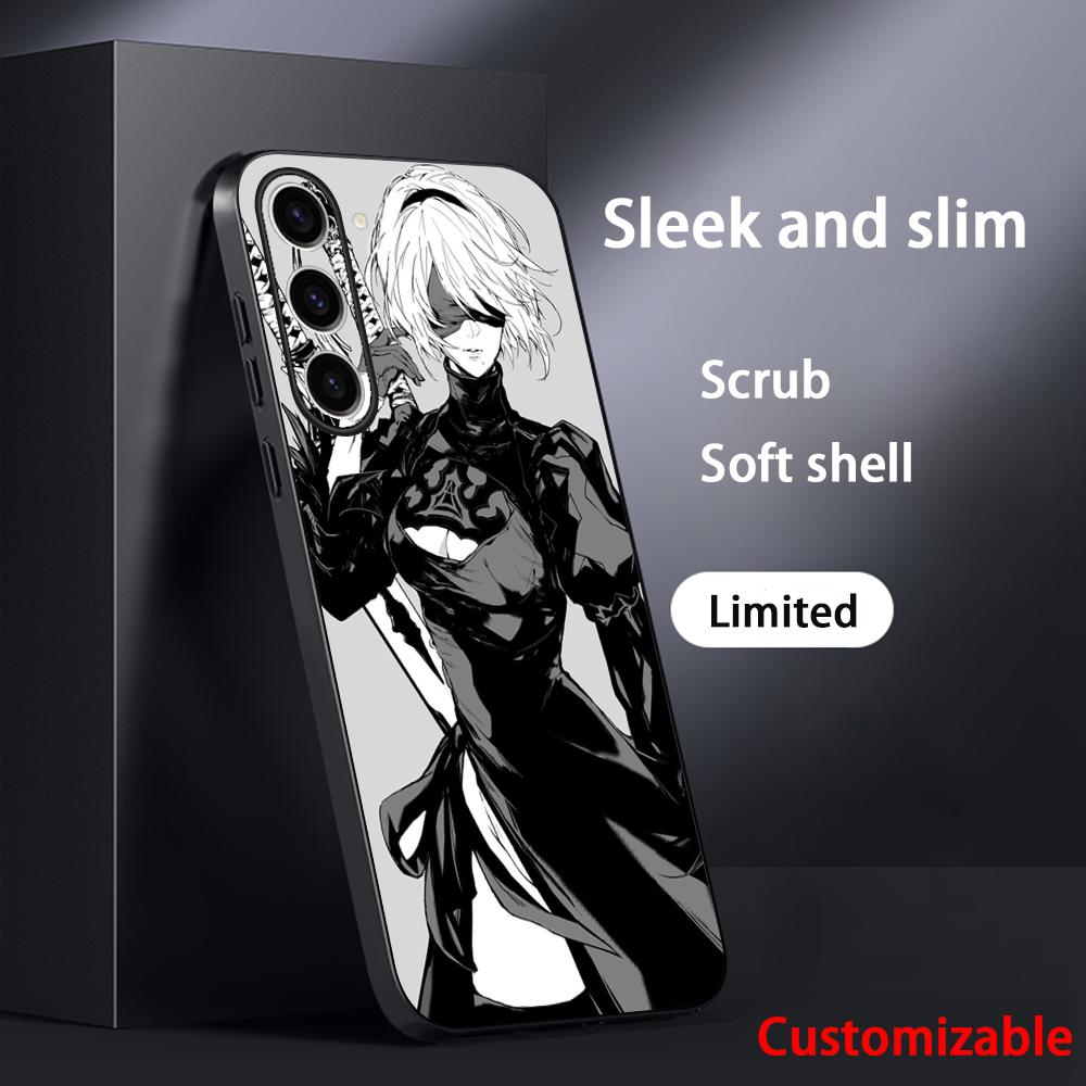 Nier automata sexy game girl pattern Phone Case For Samsung Galaxy S25 S24 S23 S22 S21 S20 Plus Ultra Note20 Soft Black
