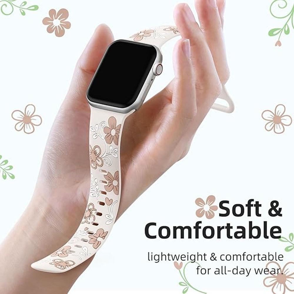 Silicone Engraved Strap For Apple Watch Bands 46mm 40mm 44mm 42mm 41mm 45mm Correa Bracelet iWatch Series 11 SE 10 9 8 7 6 5 4 3
