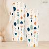 Women Plus Size Two Piece Set Sleeveless Bodycon Dress Long Sleeve Open Front Printed Cardigan