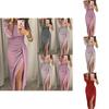 Elegant Women's Off Shoulder Long Sleeve Bodycon Evening Cocktail Party Dress