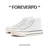 Women's Korean-Style Spring White Canvas Sneakers - Versatile, Comfortable, Durable, Mid-Top Design