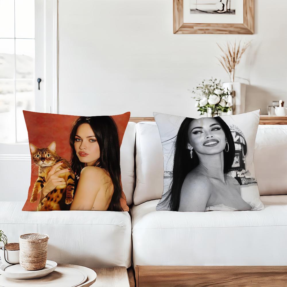 American actress Megan Fox Pillow Case Office Cushions Suitable For Sofa Car Bedroom Decorative Cushion Cover