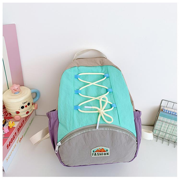 Schoolbag Children's Trend Backpack Women's 1011 Contrast Color Fashion Outdoor Leisure Backpack Children's and Girls Lightweight Large Capacity