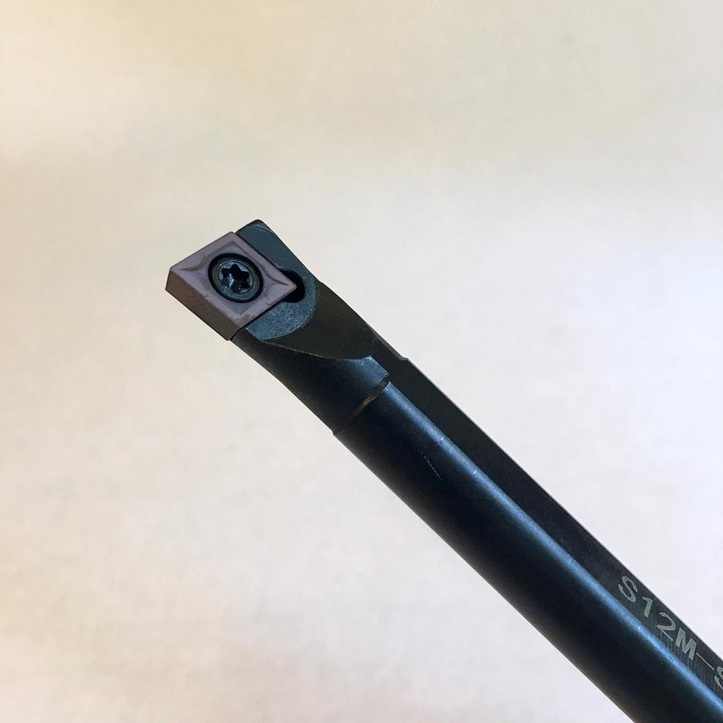 Turning Tool for Internal Compatible with Diamond with Steel Inserts (TOP MEISTER) S12M-SCLCR09 Throw-Away Machining, 80° Inserts, (12mm Shank)