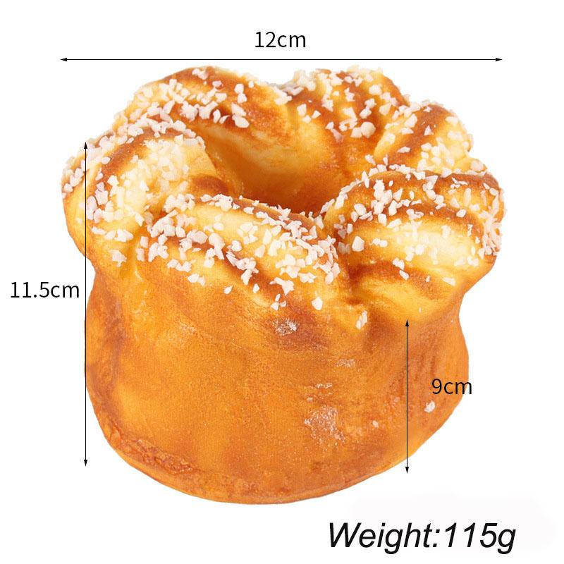 Simulation Food Fake Bread Artificial Cake Toy Flower-Shaped Large Bread Spiral Soft Bread Photography Prop PU Material Toy