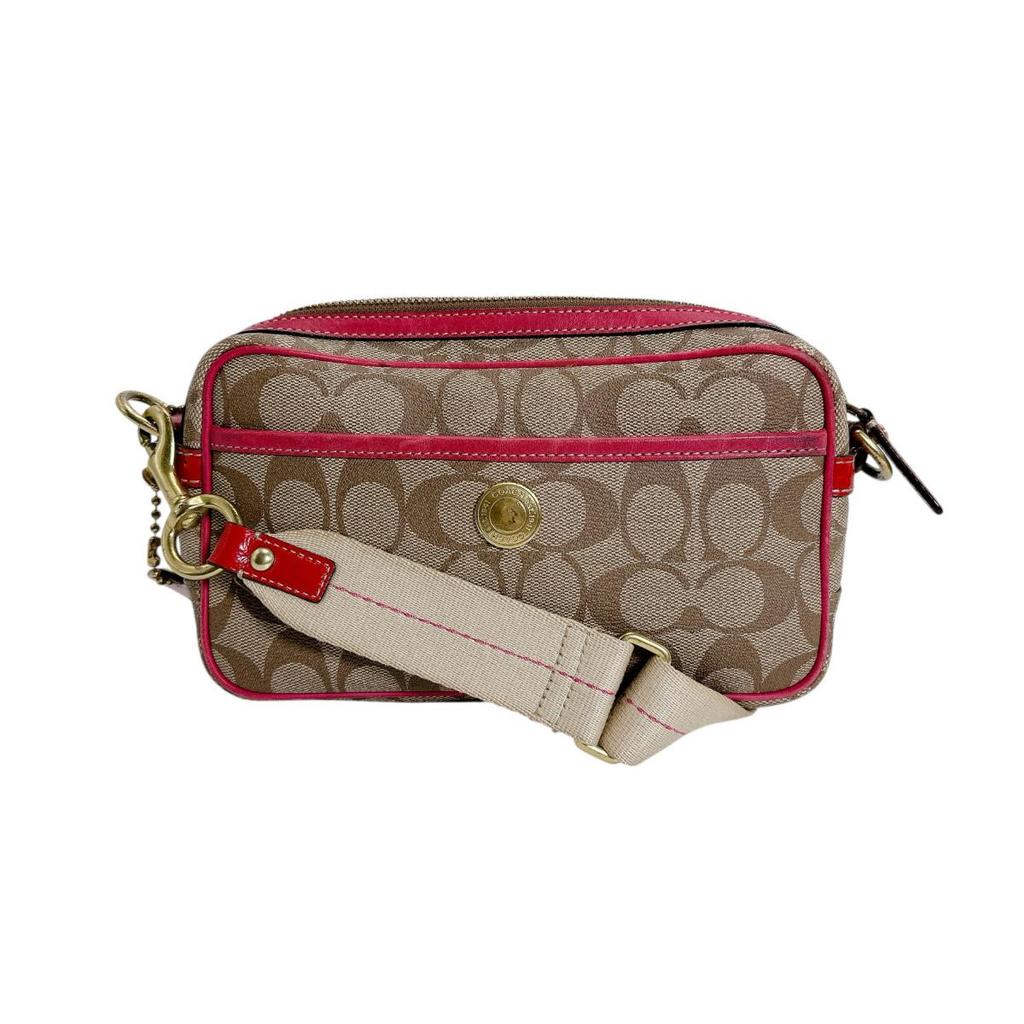 Coach Mini Shoulder Cross Body Sling Bag Shoulder Bag Leather Beige Women 11355 Used