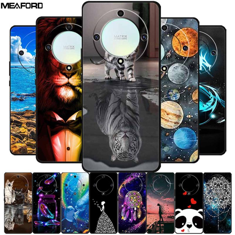 For Honor X9a 5G Cover RMO-NX1 HonorX9a Soft TPU Silicone Painted Cat Phone Case for Huawei Honor X9A Coque Bumper X 9A X9 A Bag
