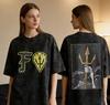 A Double-sided NEVERMIND Lunar Phase Changes Retro-style Printed Vintage Washed Distressed Crew Neck T-shirt