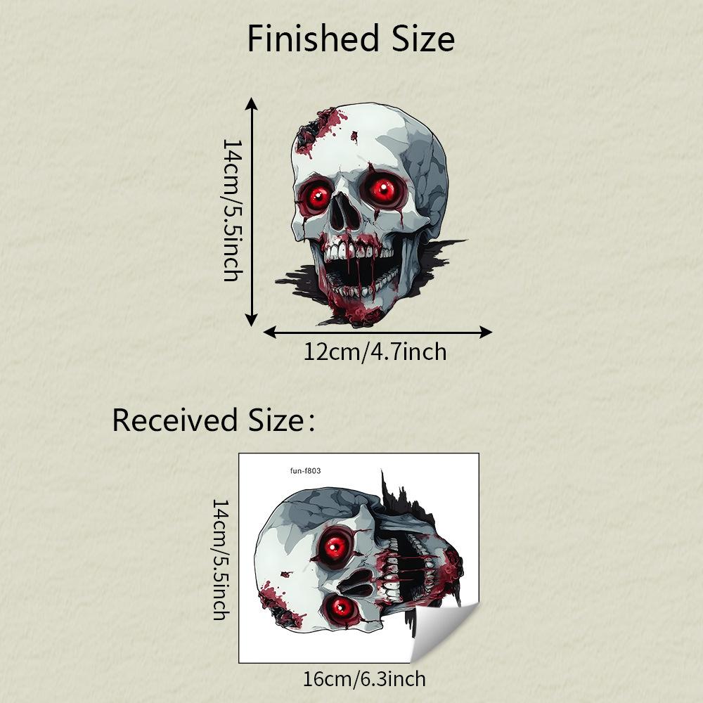 

Хэллоуин Ужас Череп Наклейка на автомобиль Праздничная атмосфера Украшение Наклейка на автомобиль