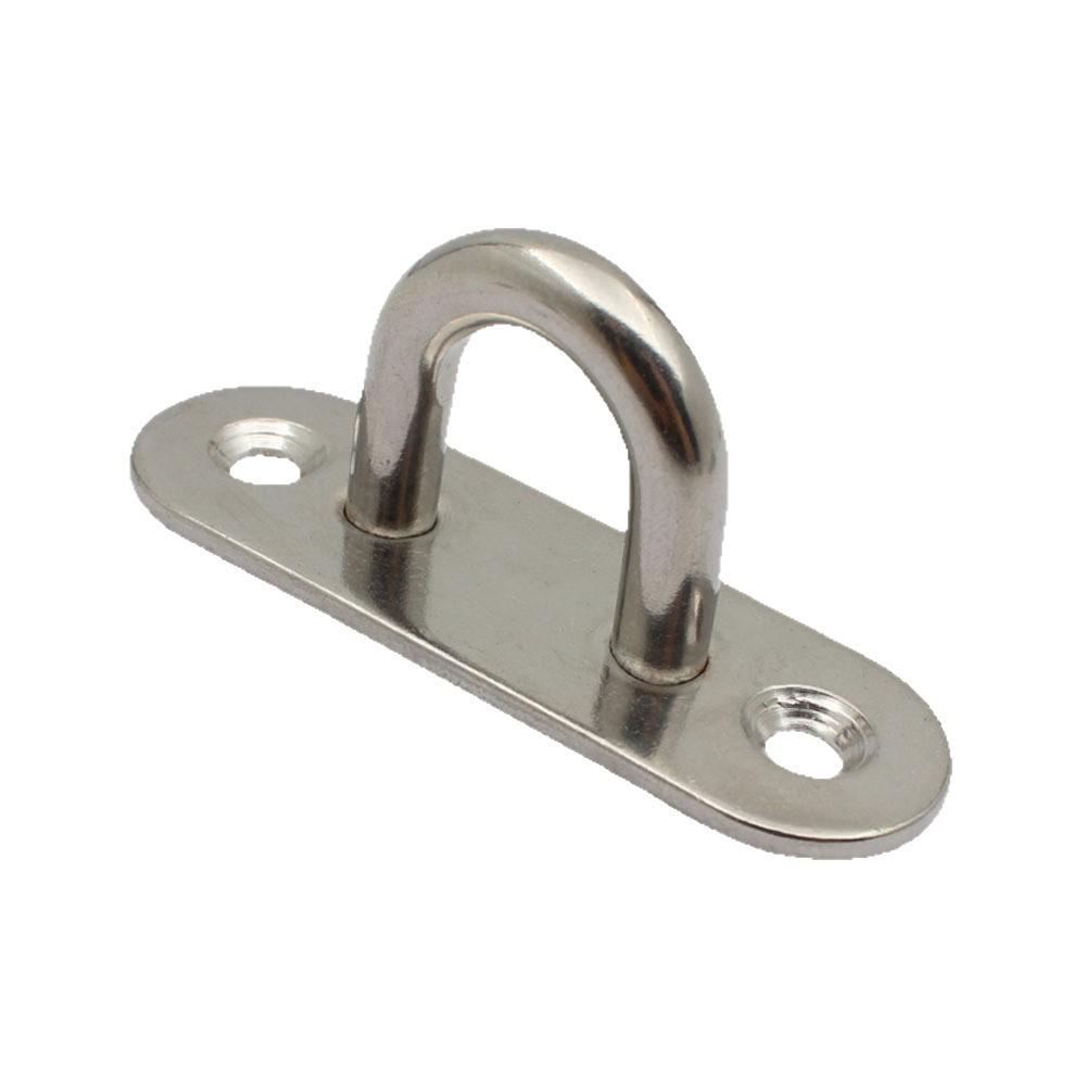 Stainless Steel Oval Door Latch Eye Plate & Buckle 304/316
