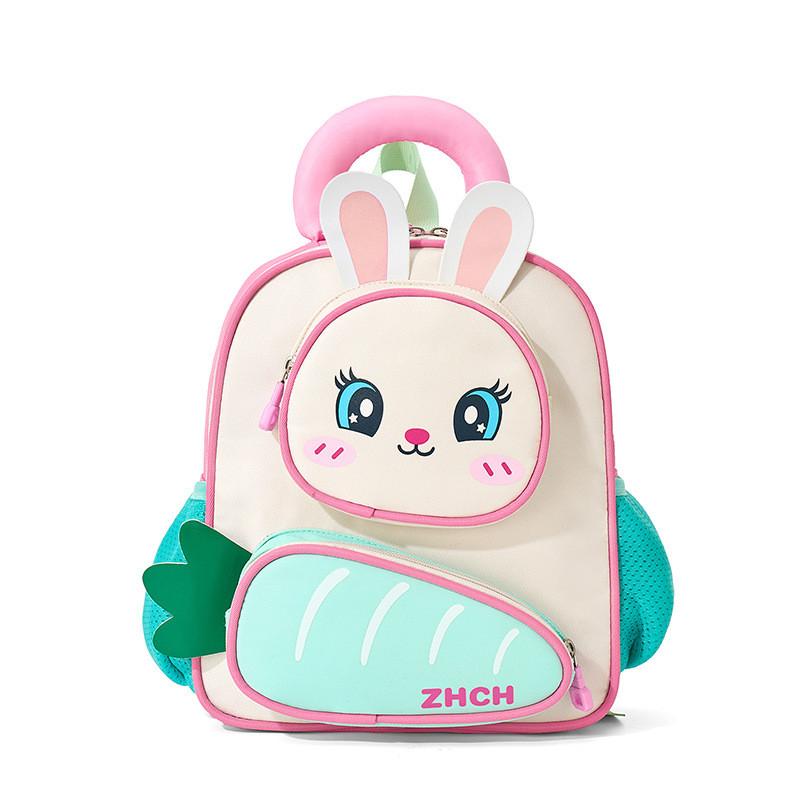 Cartoon Bunny Kids Backpack For Preschoolers Nylon Lightweight School Bag For Girls And Boys