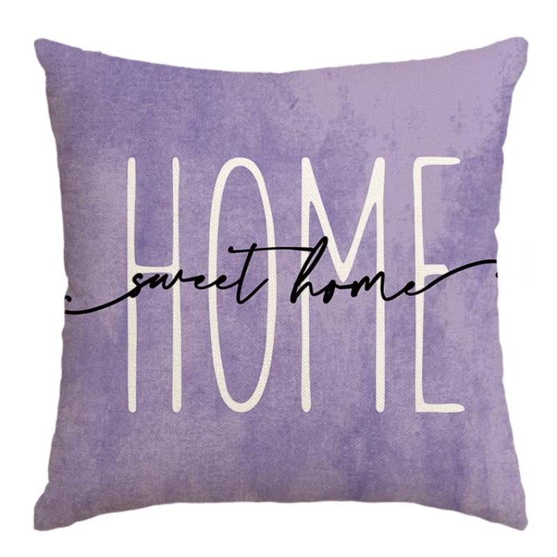 Lavender Home Sweet Home Pillow Covers – Spring Summer Purple Cushion – For Sofa Couch Bed Living Room Bedroom Home Decor