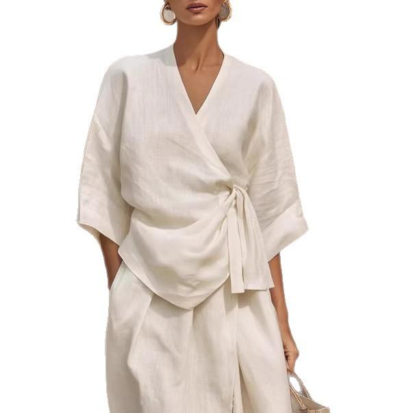 New Spring and Summer Cross-border Fashion Women's Casual Solid Color Loose Skirt Two-piece Set