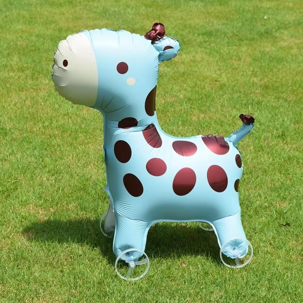 With Wheels Cartoon Movable Balloon Animals Walking Balloon Kids Birthday Party Decoration